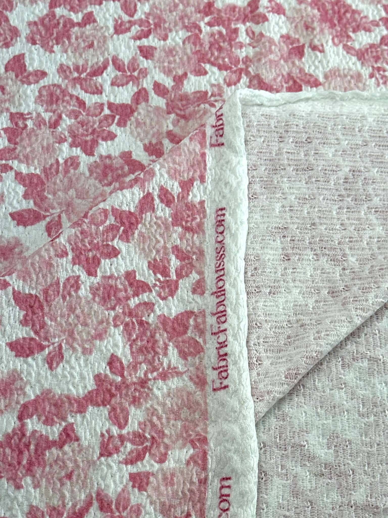 (GUAPO KNIT) PRETTY PINK FLORAL ON OFF WHITE