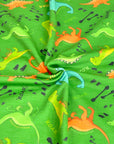 (FRENCH TERRY) DINOSAURS ON GREEN