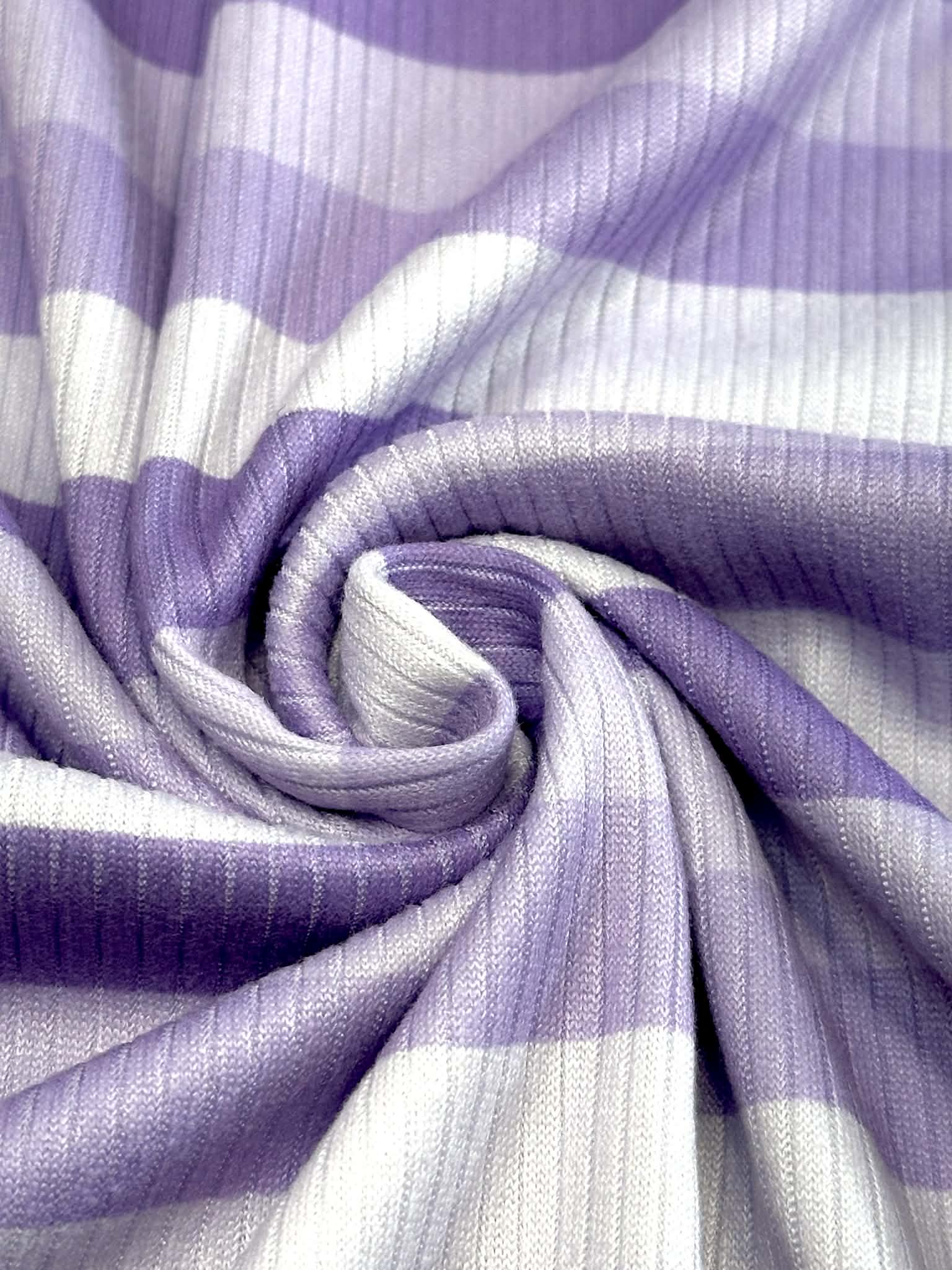 (4X2 YUMMY RIB) LAVENDER, PURPLE, AND LILAC STRIPES