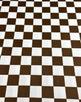 (4X2 RIB) BROWN MEDIUM CHECKERED ON OFF WHITE