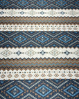 (WAFFLE) LIGHT BROWN, BLUE, CREAM, AND BLACK AZTEC PATTERN