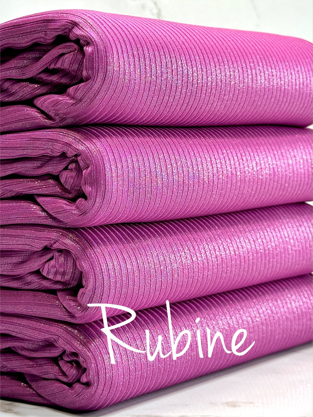 (4X2 YUMMY RIB) FOIL SHIMMER ON RUBINE