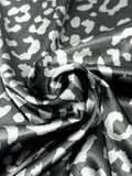 (SATIN) SILVER CHEETAH ON BLACK