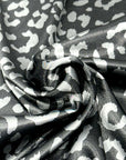 (SATIN) SILVER CHEETAH ON BLACK