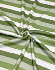(4X2 RIB) SAGE GREEN AND OFF WHITE STRIPES