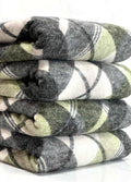 (BRUSHED SWEATER KNIT) OLIVE DIAGONAL PLAID