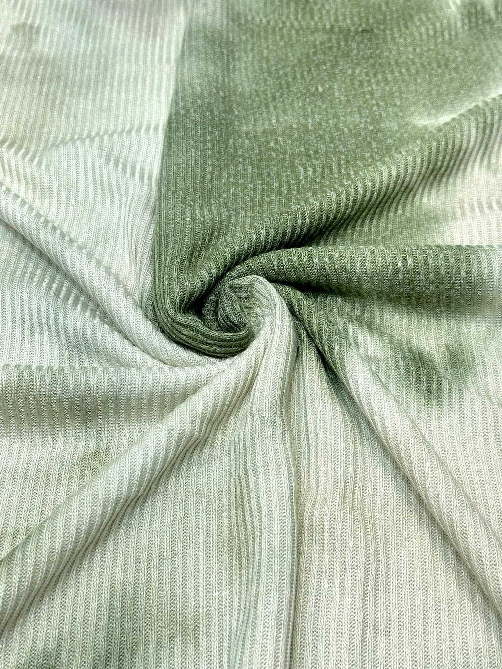 (CASHMERE RIB BRUSHED) OLIVE AND CREAM TIE DYE