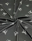 (4X2 RIB) OFF WHITE BOWS ON BLACK