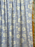 (RAYON) OFF WHITE FLOWERS AND HAPPY FACE FLOWERS ON BLUE