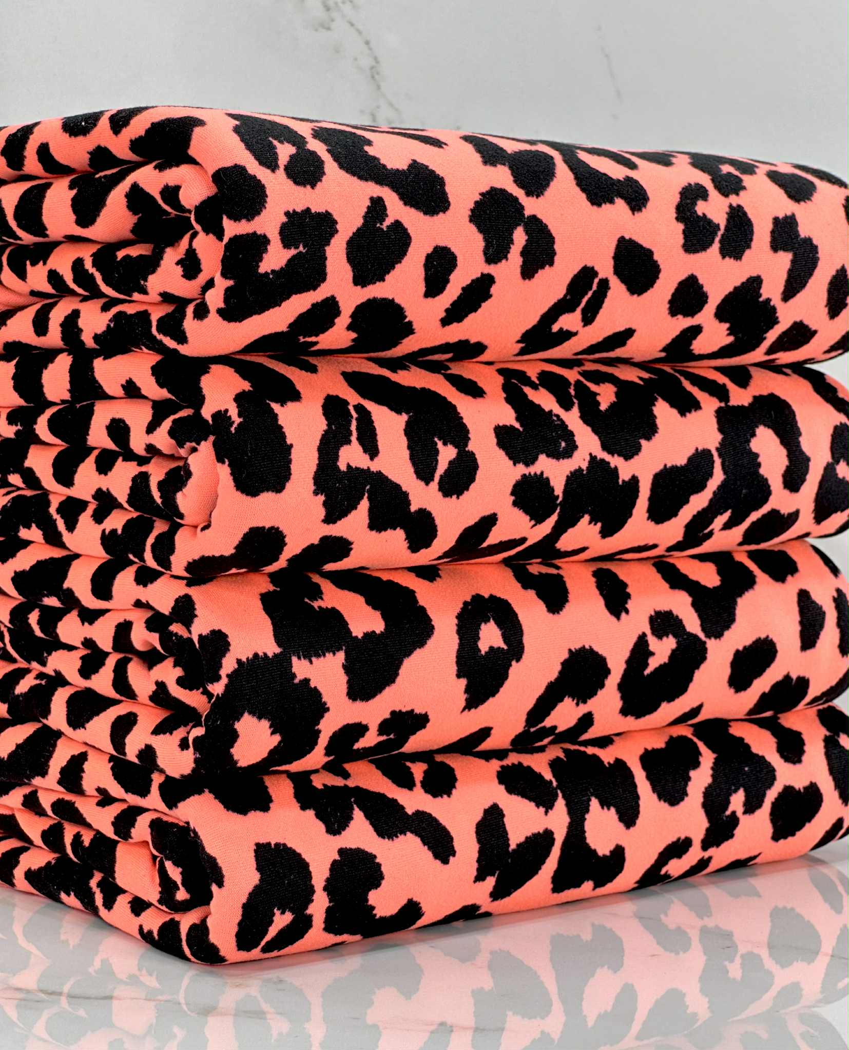 (DBP) BLACK LEOPARD ON BRIGHT ORANGE