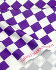 (YUMMY RIB) PURPLE AND OFF WHITE CHECKERED