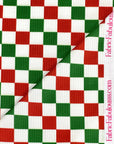 (4X2 RIB) RED, GREEN AND OFF WHITE CHECKERED