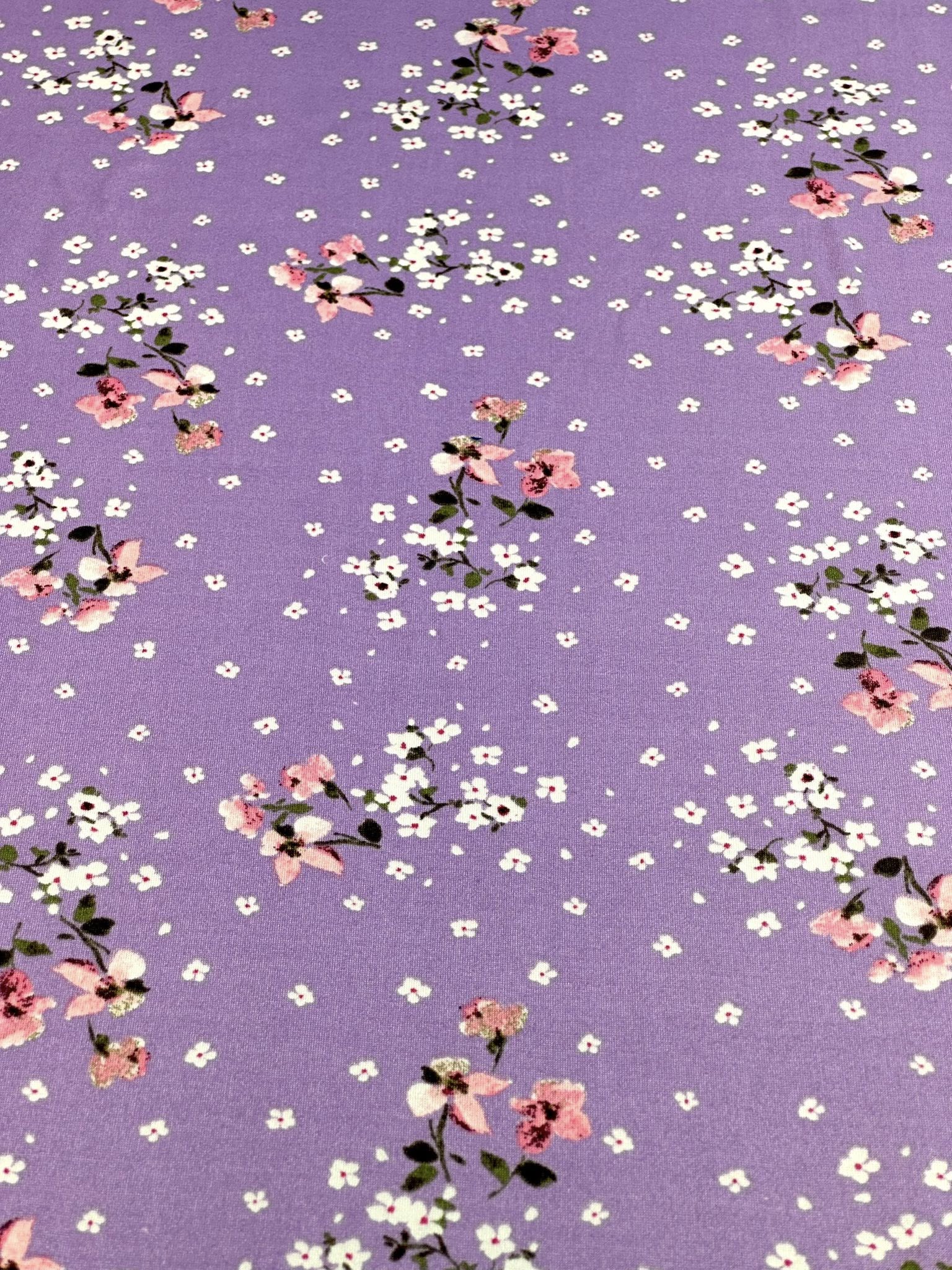 (DBP) PINK AND WHITE FLOWERS ON LAVENDER