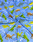 (DBP) GREEN, BROWN, AND ALOE DINOSAURS ON BLUE