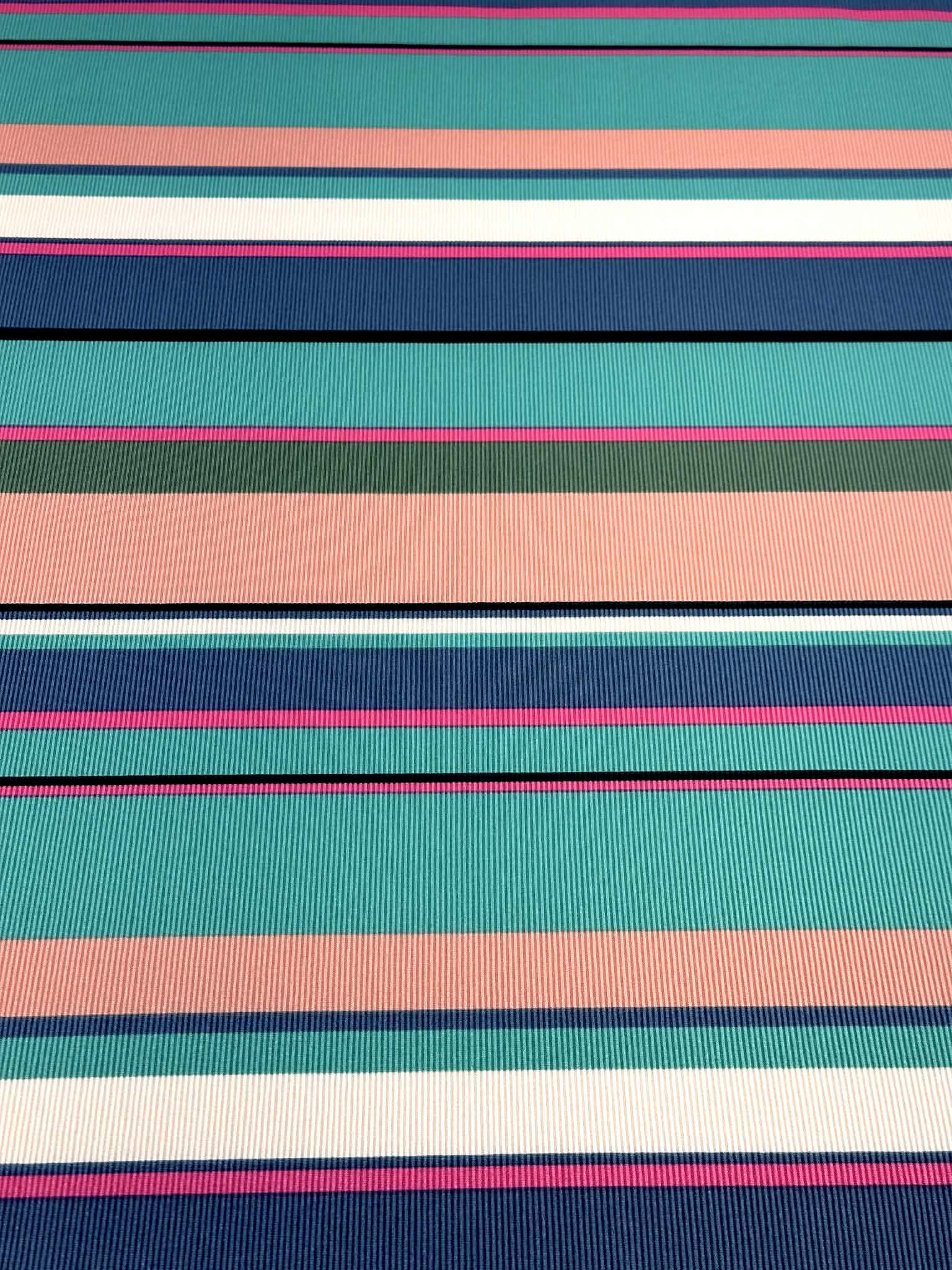 (BABY RIB) TURQUOISE, PEACH, NAVY, PINK, BLACK AND OLIVE STRIPES (2)