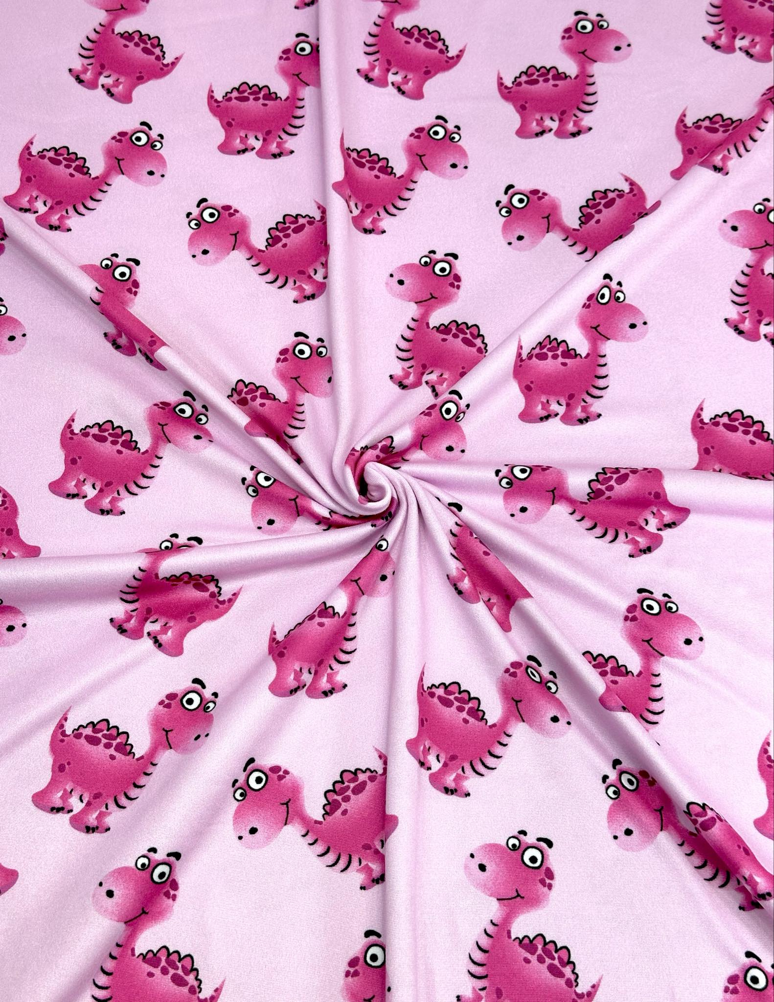 (DBP) FUSCHIA DINO'S ON LIGHT PINK