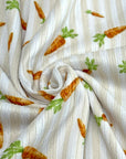 (4X2 YUMMY RIB) CARROTS ON CREAM AND OFF WHITE STRIPES