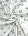 (POINTELLE COTTON SPANDEX RIB) TEDDY BEARS ON OFF WHITE