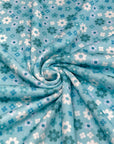 (POINTELLE RIB) BLUE AND OFF WHITE TINY FLOWERS ON OCEAN BLUE(1)