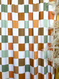 (4x2 YUMMY RIB) BROWN, RUST, SAGE AND OFF WHITE MEDIUM CHECKERED