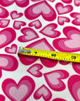 (4X2 YUMMY RIB) PINK HEARTS ON OFF WHITE