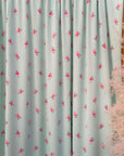 (4X2 RIB) PINK FLOWERS ON LIGHT MINT