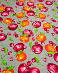 (COTTON SPANDEX) APPLES ON TAN