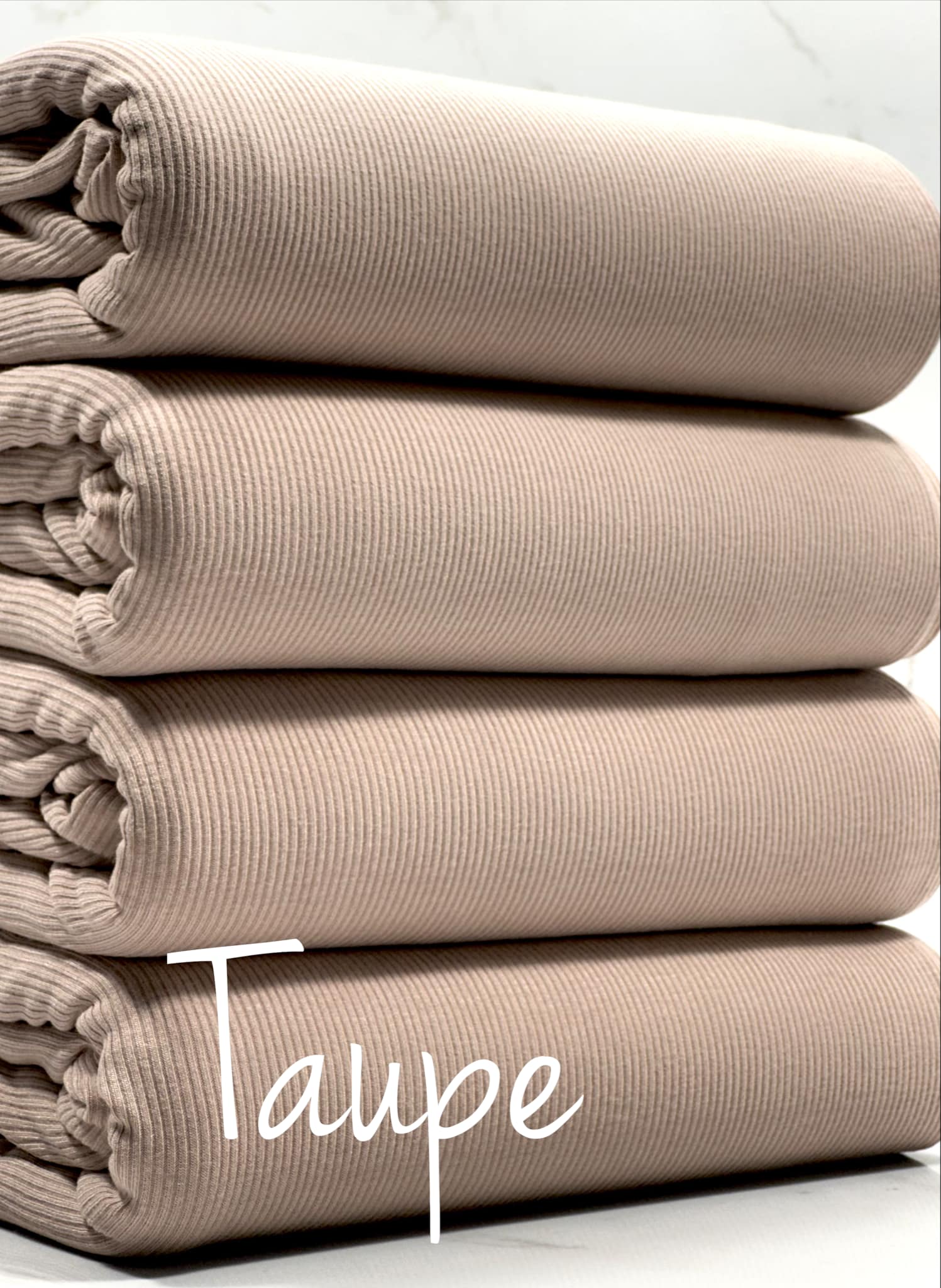 (1X1 BABY RIB) TAUPE