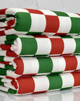 (4X2 RIB) MEDIUM RED, GREEN AND OFF WHITE CHECKERED