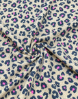 (FRENCH TERRY) PINK CHEETAH ON LIGHT BROWN