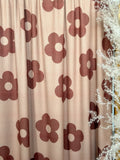 (4X2 YUMMY RIB) BROWN DAISY FLOWERS ON TAUPE
