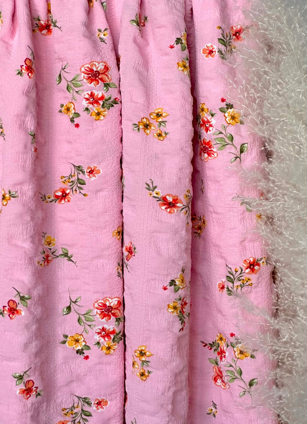 (DOUBLE GAUZE) FLORAL ON PINK