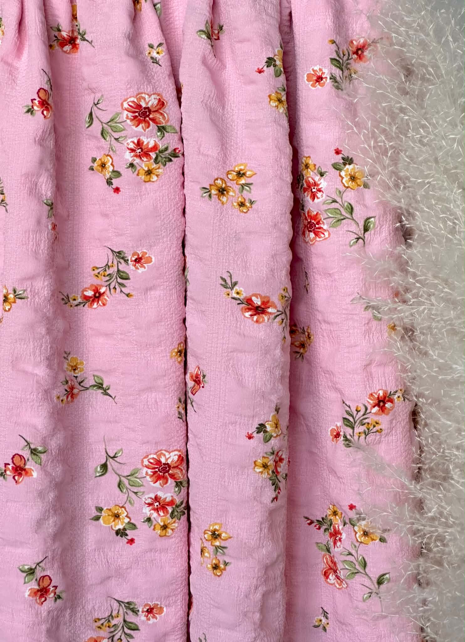 (DOUBLE GAUZE) FLORAL ON PINK