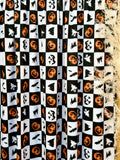 (4X2 YUMMY RIB) HALLOWEEN BLACK AND WHITE MEDIUM CHECKERED