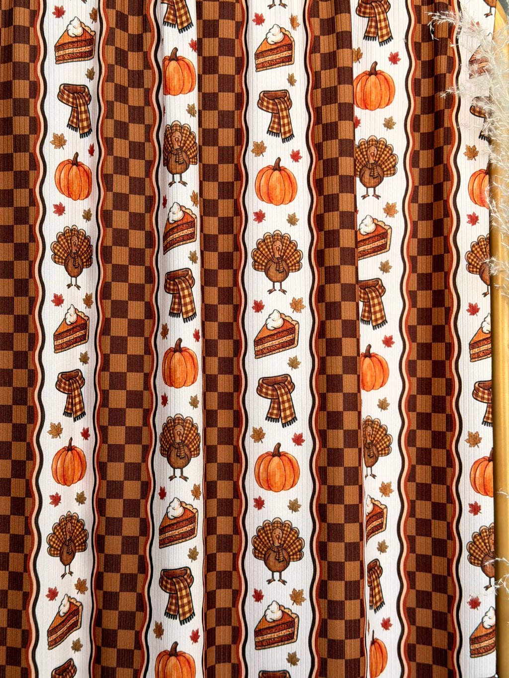 (4x2 YUMMY RIB) PUMPKINS & TURKEY BOHO PATTERN