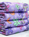 (4X2 YUMMY RIB) MUSHROOMS AND FLOWERS ON  PURPLE