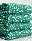 (DBP) TINY WHITE LEOPARD ON HUNTER GREEN