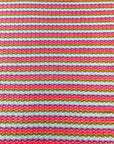 (EMBROIDERED KNIT) HOT PINK, PURPLE, BLUE AND BROWN STRIPES