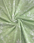 (MESH) WHITE FLORAL ON LIGHT GREEN