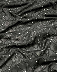(MESH) SILVER GLITTER AND DIAMOND PATTERN ON BLACK