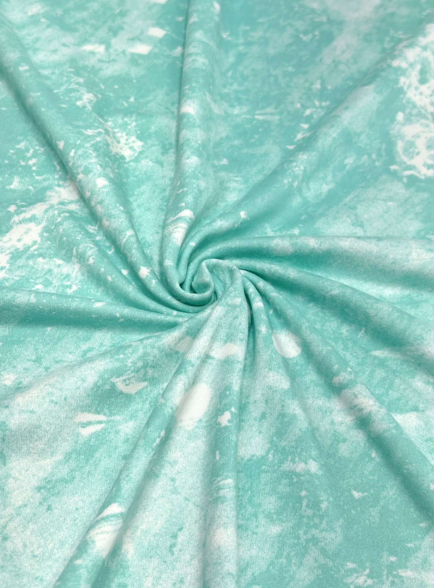 (DOUBLE BRUSHED POLY DBP ) MINT AND OFF WHITE SPLASH