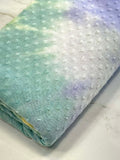 (SWISS DOT) AQUA, YELLOW, PURPLE AND OFF WHITE TIE DYE