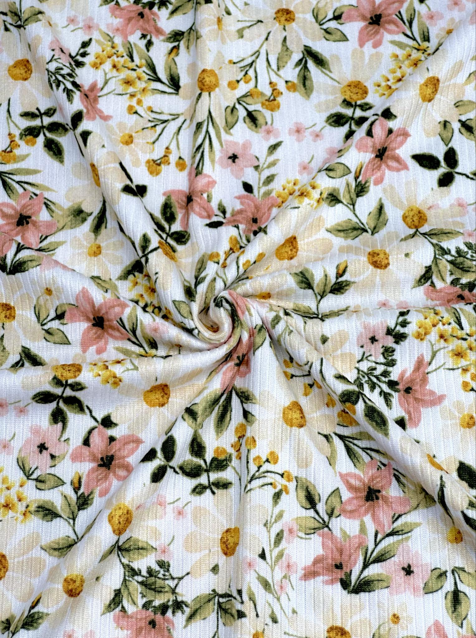 (YUMMY RIB) BLUSH AND IVORY FLOWERS ON OFF WHITE(3)