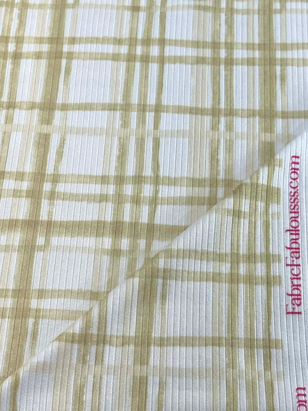 (4X2 YUMMY RIB) SAND AND OFF WHITE PLAID