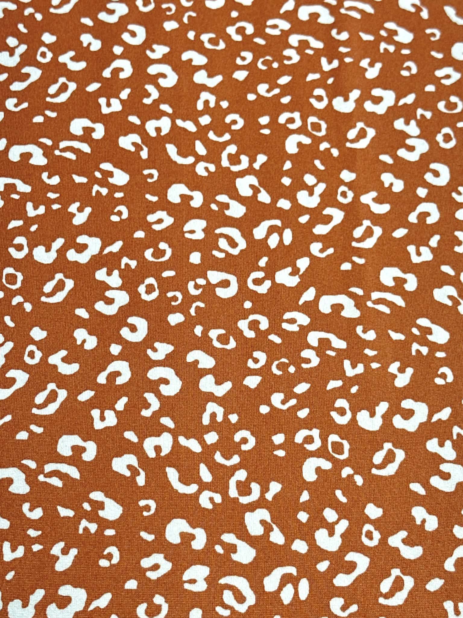 (DBP) TINY WHITE LEOPARD ON VINTAGE ORANGE