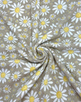 (BELLA RIB) WHITE AND YELLOW DAISIES ON TAUPE