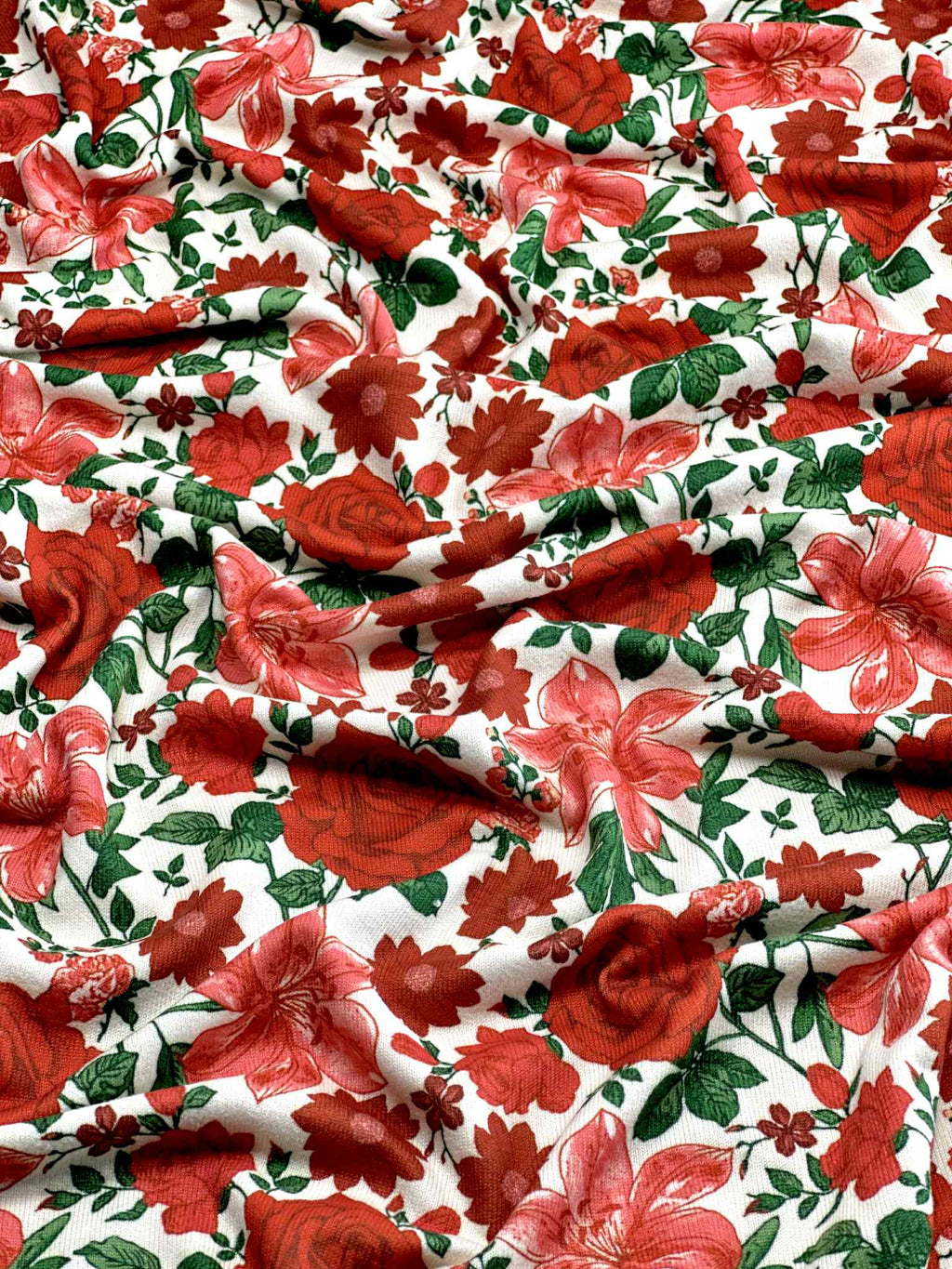 (OAKLEY) RED HATTIE FLOWER PATTERN ON IVORY