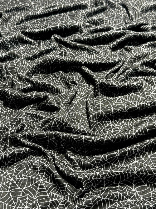 (4X2 RIB) SPIDER WEBS ON BLACK