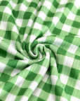 (4X2 RIB) GREEN AND OFF WHITE GINGHAM