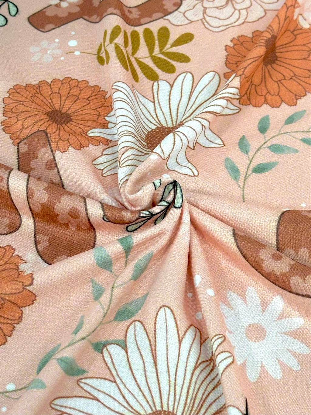 (DBP) CACTUS AND FLOWERS ON PEACH